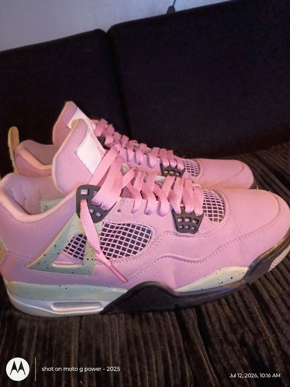 Pink Air Jordan 4 Style Sneakers